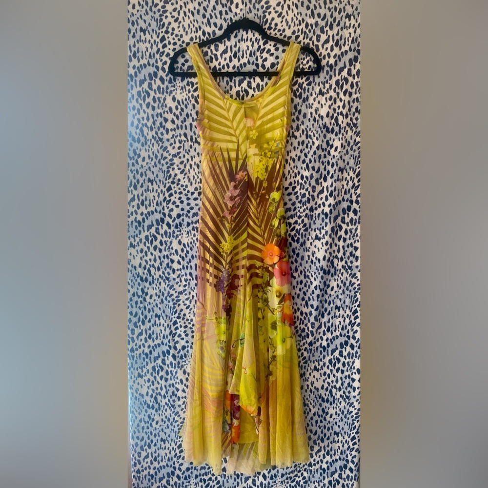 Jean Paul Gaultier FUZZI Multicolour Mesh Floral Maxi Dress Size XS